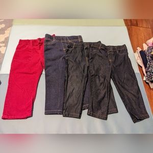 Lot of 4 - Tucker + Tate, Carter's and Osh Kosh Jeggings and Corduroy, 24m, VGUC